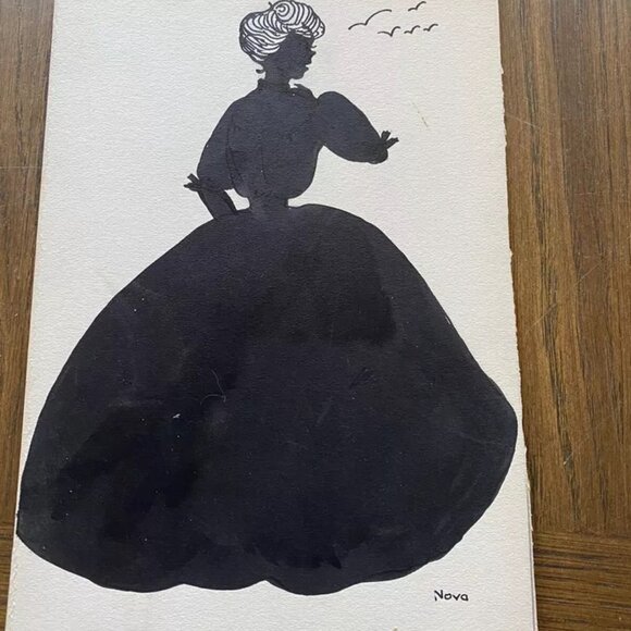 10 Black White Art Deco Pen Ink Drawings 7 signed "NOVA" Vintage Ladies GUC - Picture 10 of 16